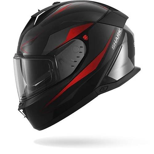 SHARK SKWAL �3 MEKARIUM MAT S�YAH GR� KIRMIZI KAPALI KASK