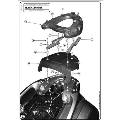 KAPPA K221 HONDA NT 700 DEAUVILLE (06-12) ARKA �ANTA TA�IYICI