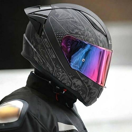 Ls2 Rap�d 2 Race Crypt Mat Siyah Kask (G�kku�a�� Viz�r + Spoiler)