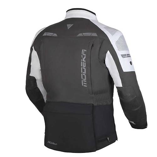 Modeka Hydron Waterproof Ceket A��k Gri - Koyu Gri - Siyah