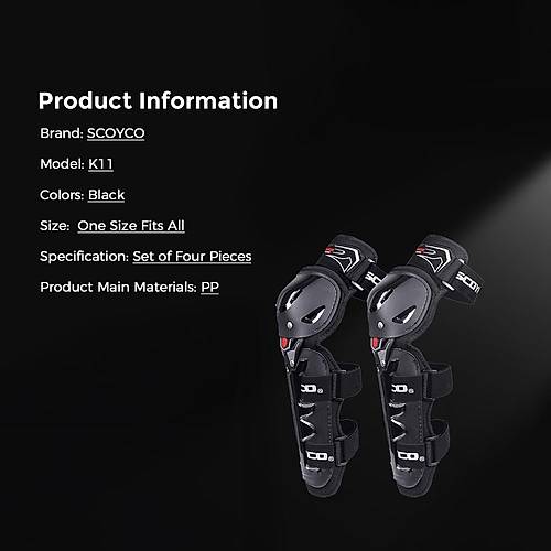 SCOYCO KORUMALI DARBE EMC SYAH RENK MOTOSKLET DZLK