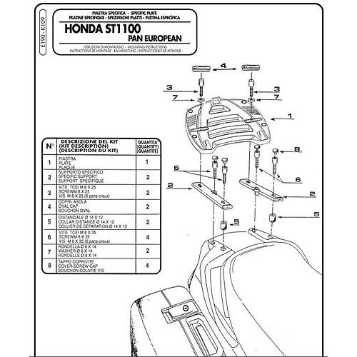 GIVI E190 HONDA ST 1100 PAN EUROPEAN ARKA �ANTA TA�IYICI
