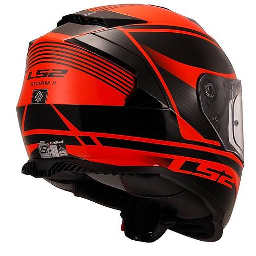 LS2 STORM 2 DODGER MAT S�YAH-NEON TURUNCU KASK