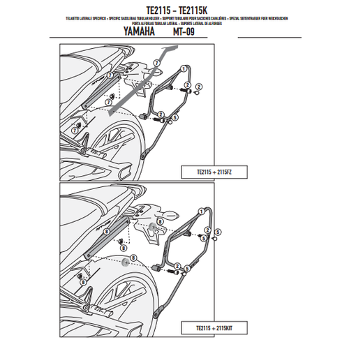 GIVI TE2115 YAMAHA MT-09 (13-16) YAN KUMA� �ANTA TA�IYICI