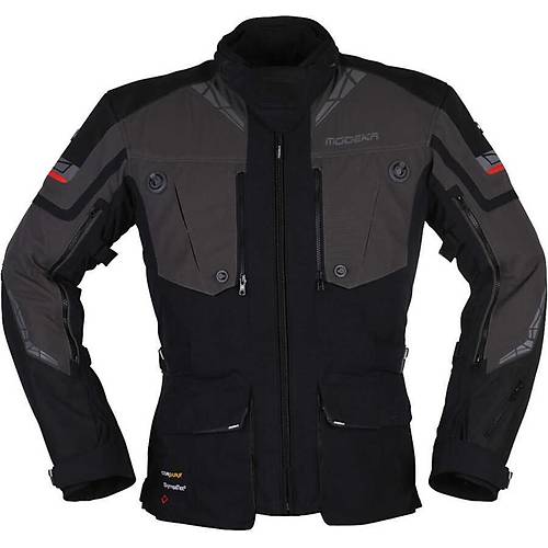 Modeka Panamericana II Waterproof Siyah-Koyu Gri 4 Mevsim Motosiklet Montu