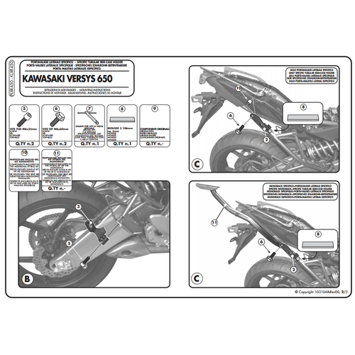 KAPPA KLXR450 KAWASAKI VERSYS 650 (10-14) YAN �ANTA TA�IYICI