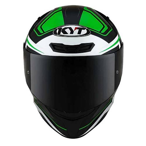 KYT TT-Course Overtech Siyah-Yeil Kapal Kask