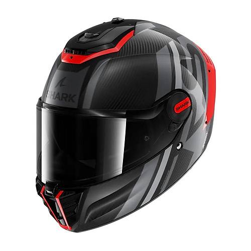 SHARK SPARTAN RS CARBON SHAWN KIRMIZI SYAH GR KAPALI KASK