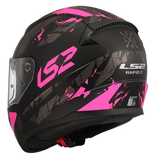 LS2 RAPID 2 PALIMNESIS MAT S�YAH-PEMBE KASK