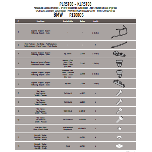 GIVI PLR5108 BMW R 1200 GS-ADVENTURE (13-18)-R1250 GS (19-23)-ADVENTURE (19-24) YAN �ANTA TA�IYICI