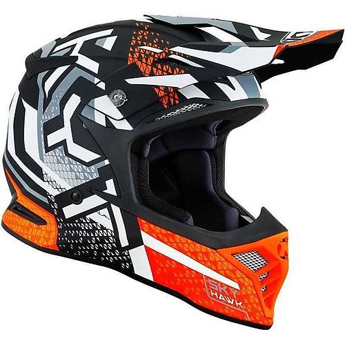 Kyt Skyhawk Kask Hyperflow Matt Grey / Orange