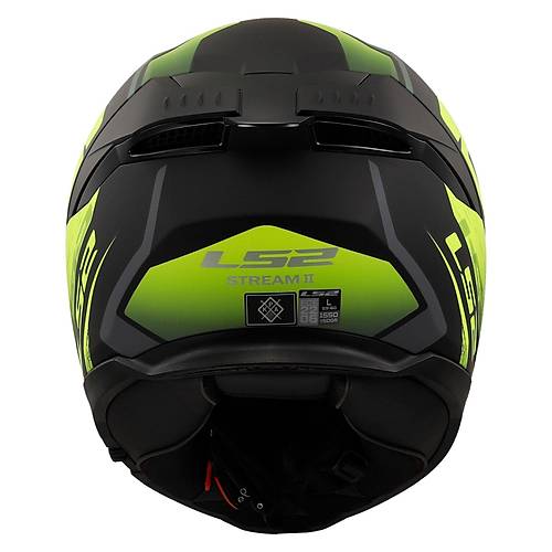 LS2 Stream 2 Fury Mat Siyah-Gri-Neon Sar Kapal Kask