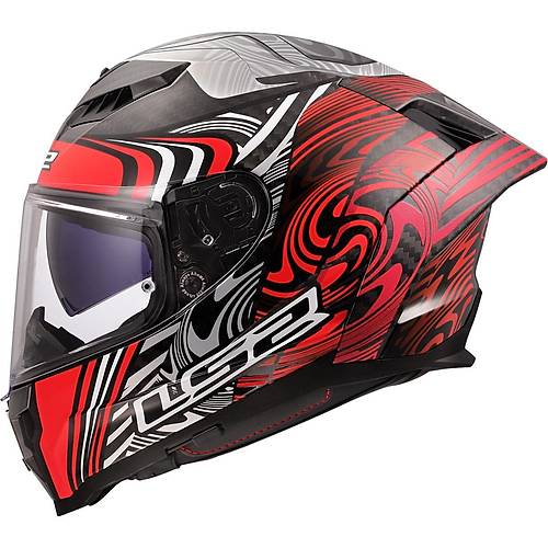 LS2 DRAGON KARBON ENTHUM KIRMIZI KASK