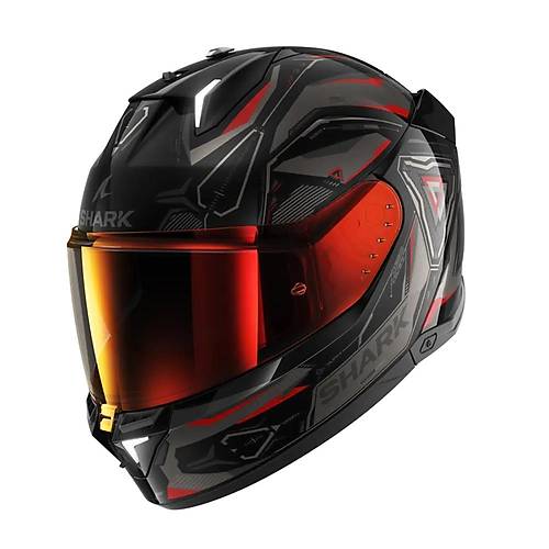 SHARK SKWAL 3 LINIK SYAH ANTRAST KIRMIZI KAPALI KASK
