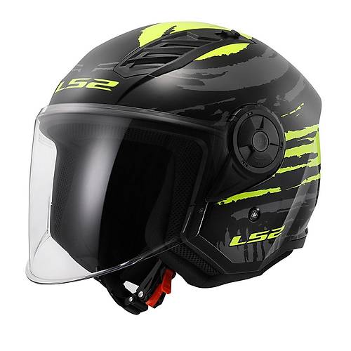 LS2 AIRFLOW 2 BRUSH S�YAH-NEON SARI KASK