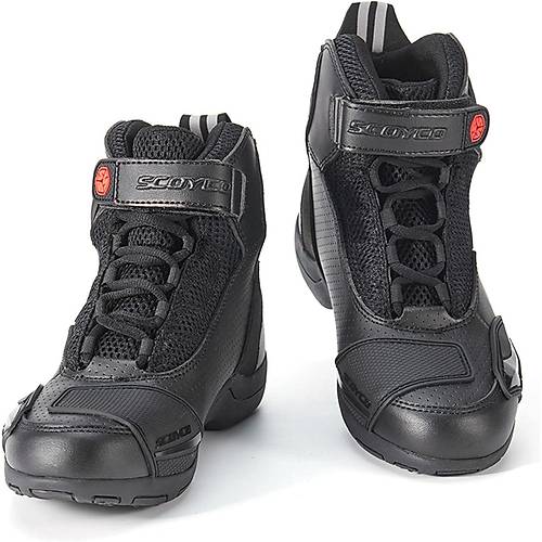 SCOYCO MT015 KORUMALI S�YAH KISA MOTOS�KLET BOT