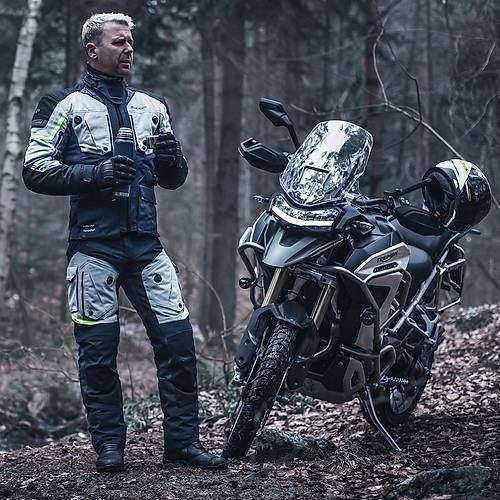 Modeka Panamericana II Waterproof Mavi-Ak Gri 4 Mevsim Motosiklet Montu