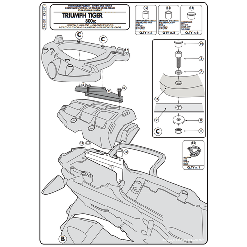 KAPPA KR6401 TRIUMPH TIGER 800 - 800XC-XR (11-20) ARKA �ANTA TA�IYICI