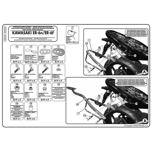 KAPPA KLX449 KAWASAKI ER-6N - ER-6F 650 (09-11) YAN �ANTA TA�IYICI