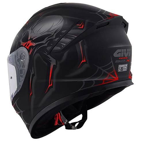 GIVI 50.X ARACHNO MAT SYAH-KIRMIZI KASK