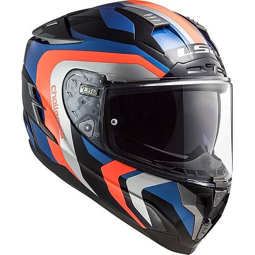 LS2 Challenger Galatic Mavi-Turuncu Kapal Kask