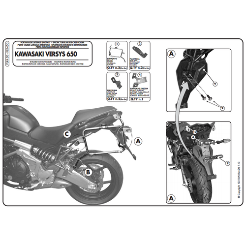 GIVI PLR450 KAWASAKI VERSYS 650 (10-14) YAN �ANTA TA�IYICI