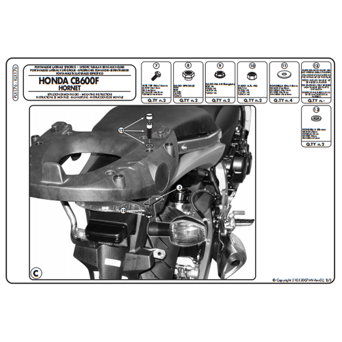 KAPPA KLX176 HONDA CB 600 F HORNET - HORNET ABS (07-10) YAN �ANTA TA�IYICI