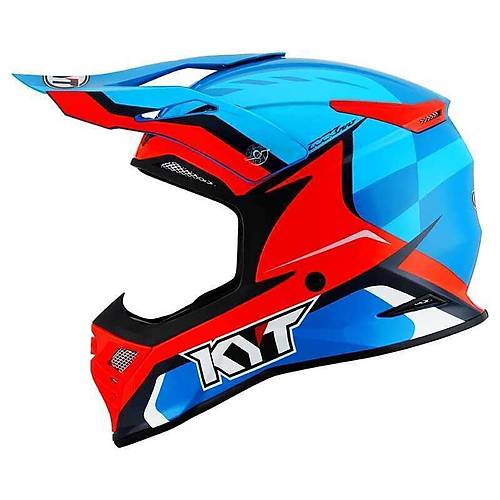 Kyt Skyhawk Kask Glow�ng Mavi Turuncu Fluo