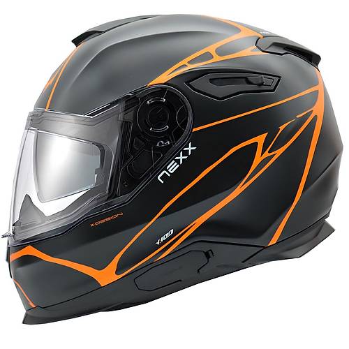 NEXX Y.100 B-SIDE MAT S�YAH-TURUNCU KASK