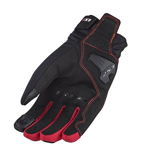 LS2 JET 2 WATERPROOF KADIN ELD�VEN S�YAH-KIRMIZI