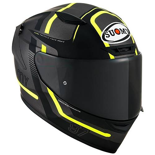 Suomy Track-1 Ninenty Seven Gun Metal-Yellow Kapal Kask