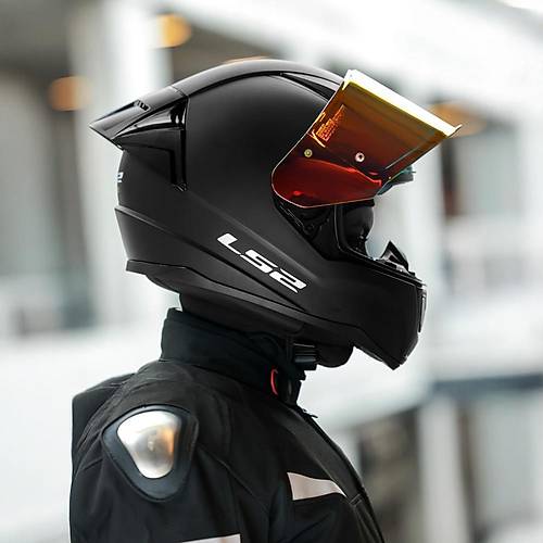 LS2 RAPID 2 R MAT SYAH MOTOSKLET KASKI IRIDIUM KIRMIZI VE EFFAF VZR + SPOLER