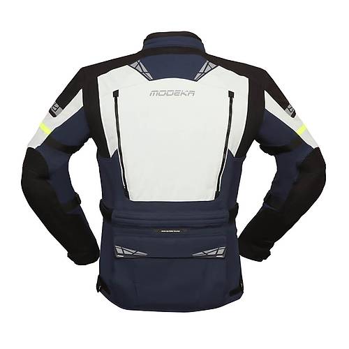 Modeka Panamericana II Waterproof Mavi-Ak Gri 4 Mevsim Motosiklet Montu