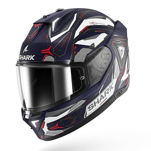 Shark Skwal i3 Linik Mavi Beyaz Siyah Kapal Kask