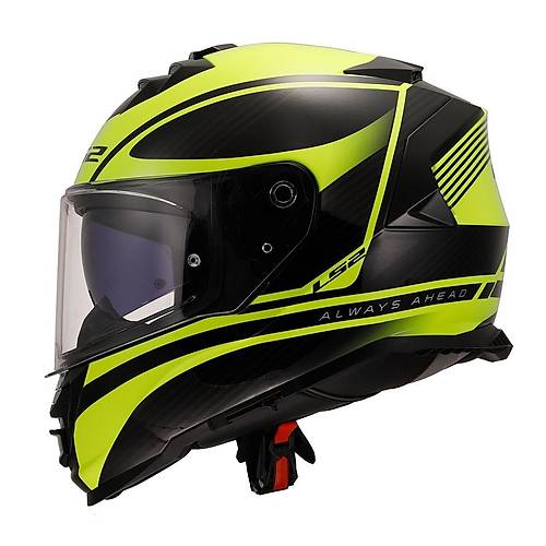 LS2 Storm 2 Dodger Mat Siyah-Neon Sar Kapal Kask