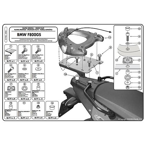 GIVI E194 BMW F 650 GS - F 800 GS (08-17) ARKA �ANTA TA�IYICI