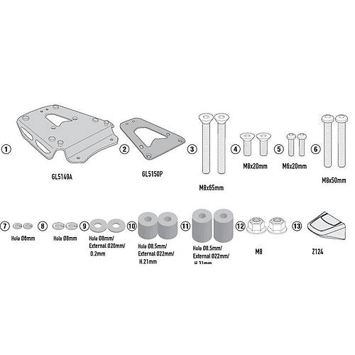 GIVI SRA6422 TRIUMPH TIGER 1200 GT-GT Pro - GT EXP. (22-26) - RALLY EXP. (22-26) ARKA �ANTA TA�IYICI