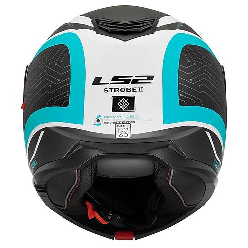 LS2 Strobe 2 Victory Mat Titanium-Beyaz-Metal Mavi ene Alr Kask