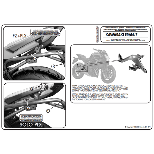 GIVI PLX4104 KAWASAKI ER-6N - ER-6F 650 (12-16) YAN �ANTA TA�IYICI