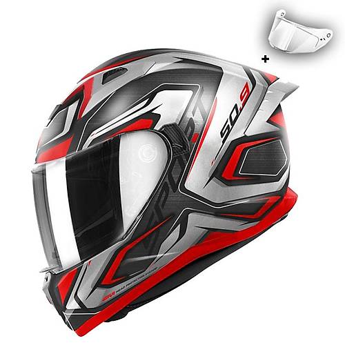GIVI 50.9 ATOMIC MAT S�YAH-GR�-KIRMIZI KASK