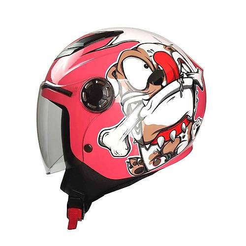 FreeM Kids Pembe Sevimli Kpek Desenli ocuk Kask