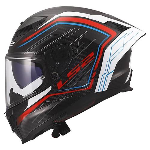 LS2 DRAGON KARBON SUBIC BEYAZ-MAV�-KIRMIZI KASK