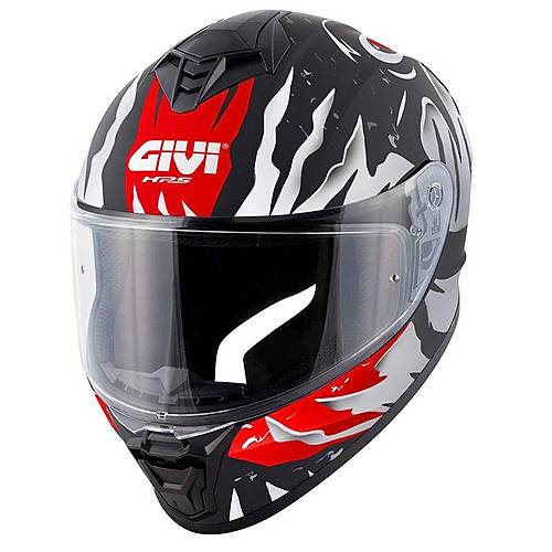 GIVI 50.X SHARKBITE MAT SYAH-BEYAZ-KIRMIZI KASK