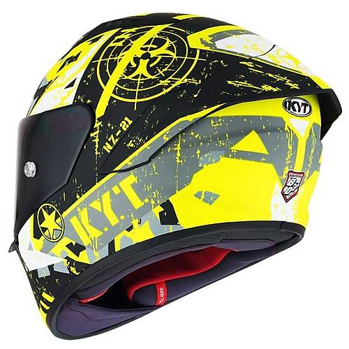 KYT NZ RACE KASK BLAZING MATT YELLOW