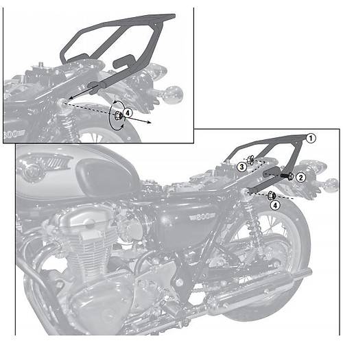 GIVI SR4101 KAWASAKI W 800 (11-16) ARKA �ANTA TA�IYICI