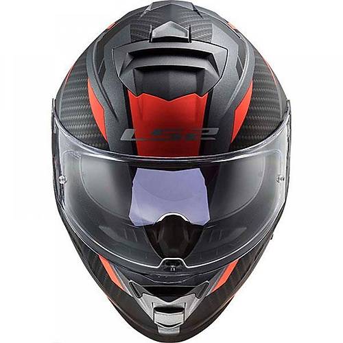 LS2 Storm Racer Mat Titanium-Turuncu Kapal Kask