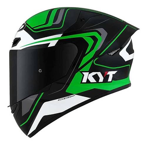 KYT TT-Course Overtech Siyah-Yeil Kapal Kask