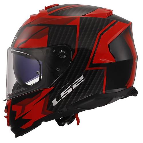 LS2 STORM 2 TRACKER S�YAH-KIRMIZI KASK