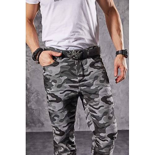MOTOBIKE JEANS 6008 ERKEK GR KAMUFLAJ KOT PANTOLON