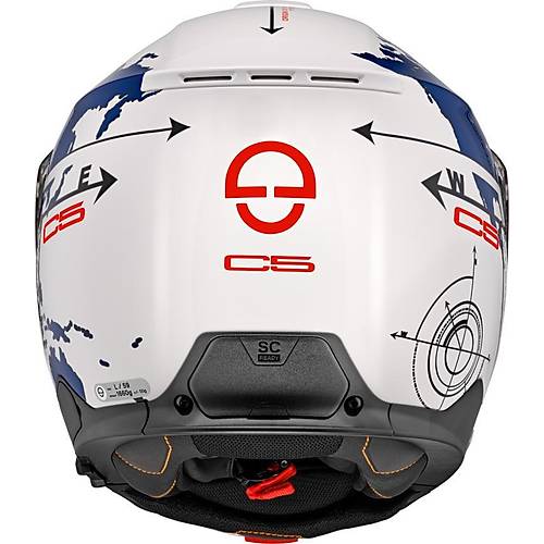 SCHUBERTH C5 GLOBE BLUE ENE AILIR MOTOSKLET KASKI